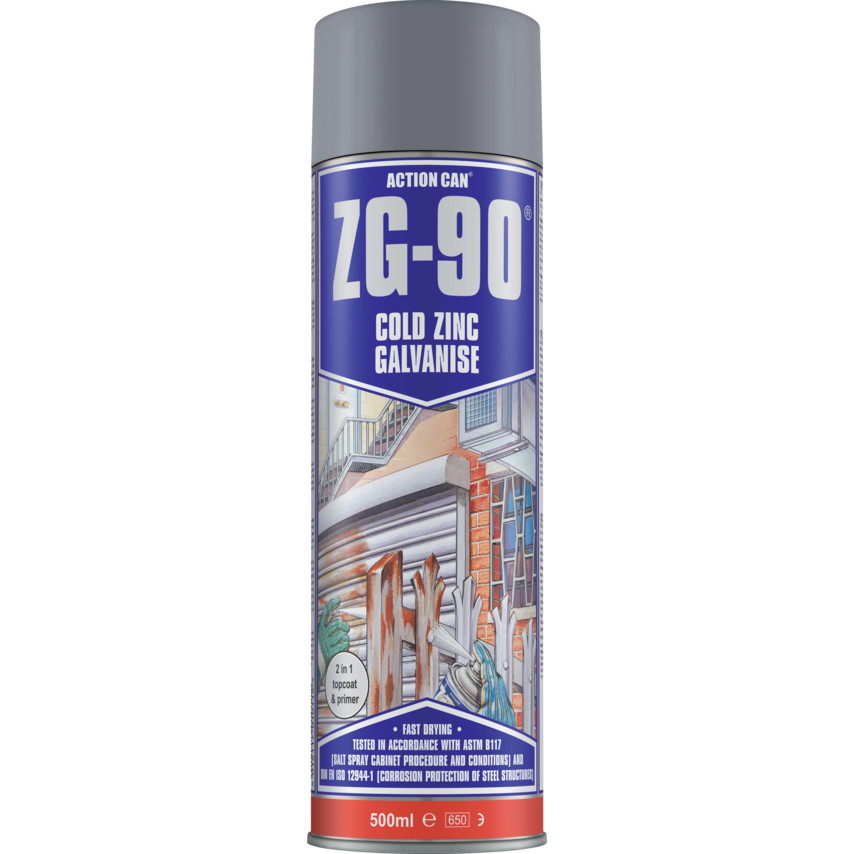 Action Can ZG-90 Rapid Dry Galvanise Spray 500ml