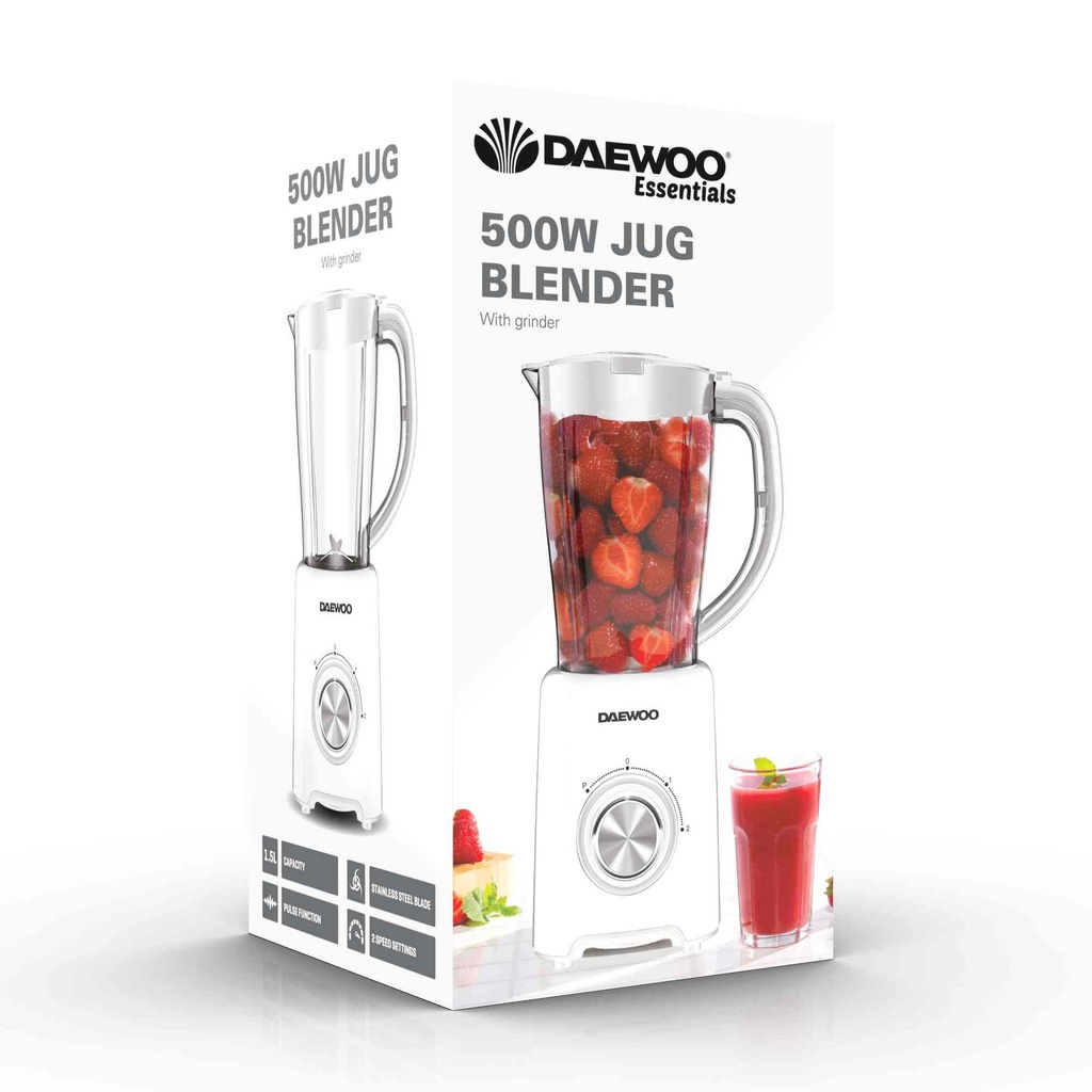 Daewoo Essentials Table Blender White & Grinder