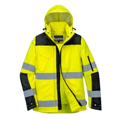 Portwest Hi-Vis 3-in-1 Contrast Winter Pro Jacket Yellow/Black - XXL