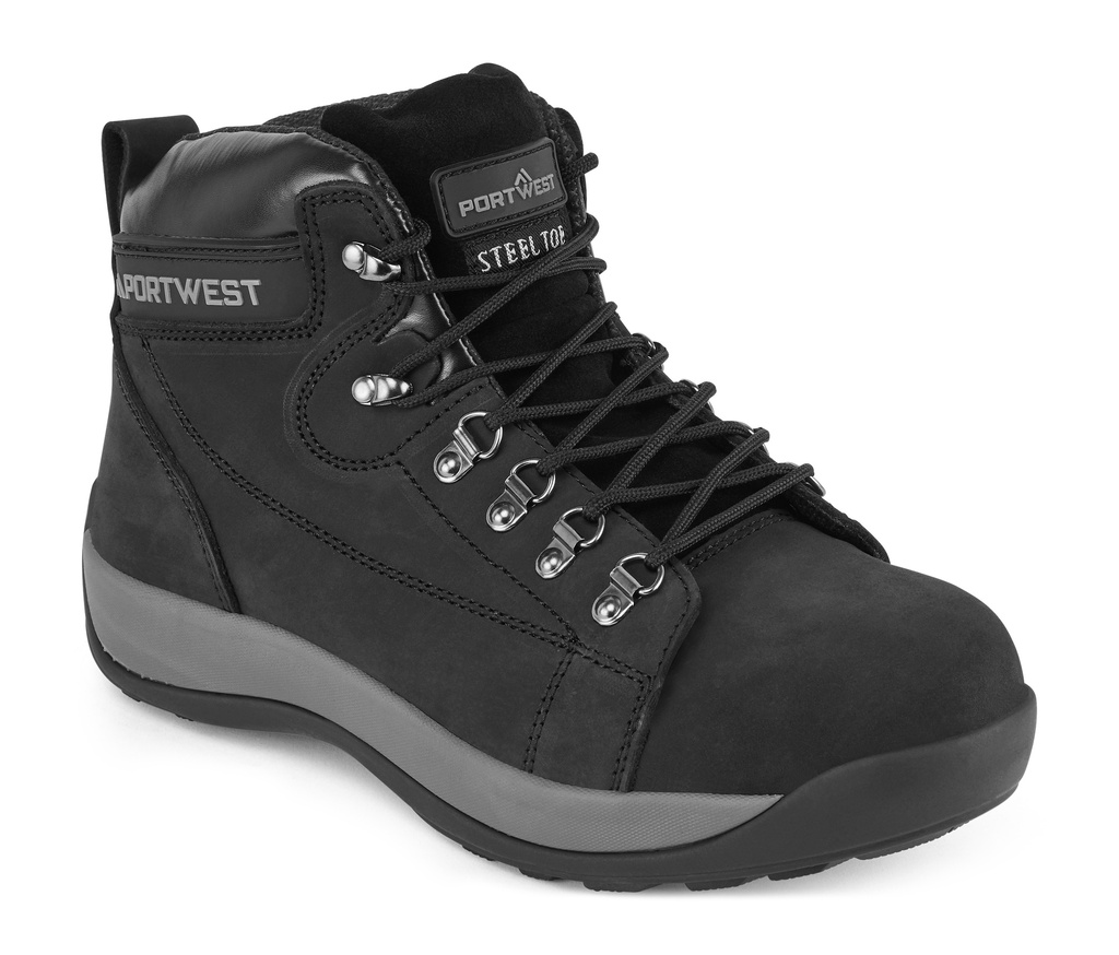 Portwest Steelite Mid Cut Nubuck Boot SB HRO Black - Size 44