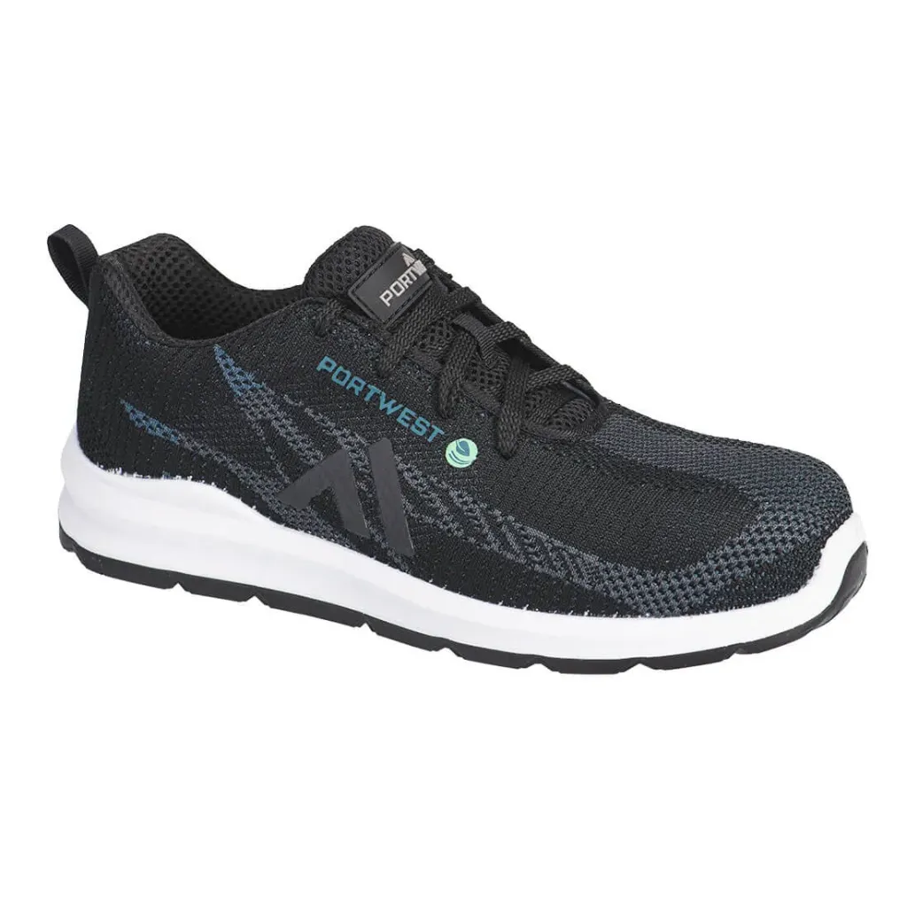Portwest Composite Flynite Trainer S1PS SR FO Black/Blue - Size 45