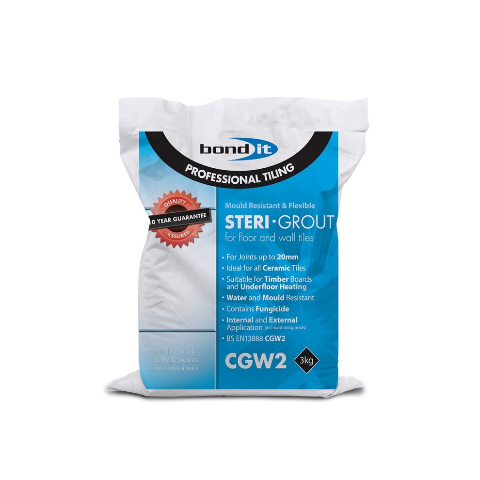 Bond It Steri-Grout Wall & Floor Tile Grout Black 3kg