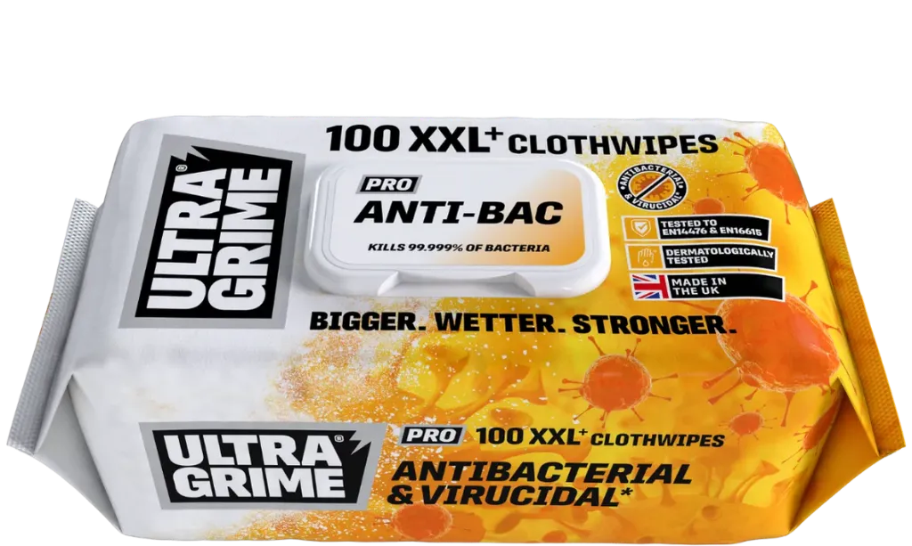 Ultragrime Anti-Bacterial XXL Wipes 100 Pack