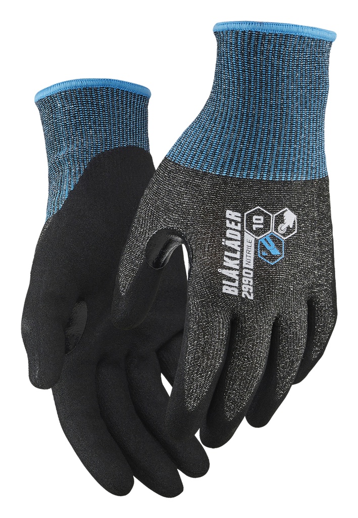 Blaklader Cut Protection Glove F Touch Nitrile Dripped Black - Size 9