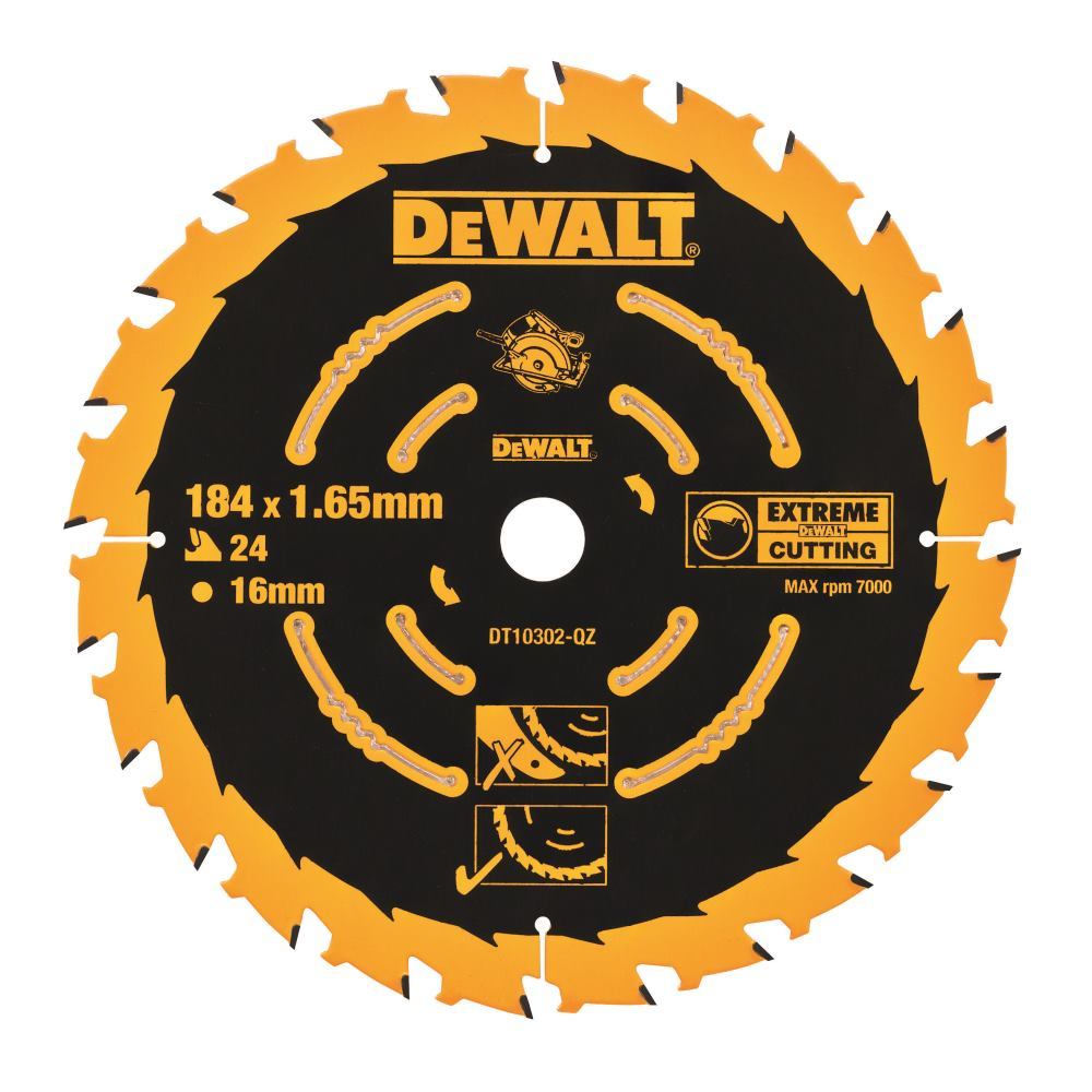 Dewalt ELITE Series Framing Circular Saw Blade 184 x 16mm x 24T