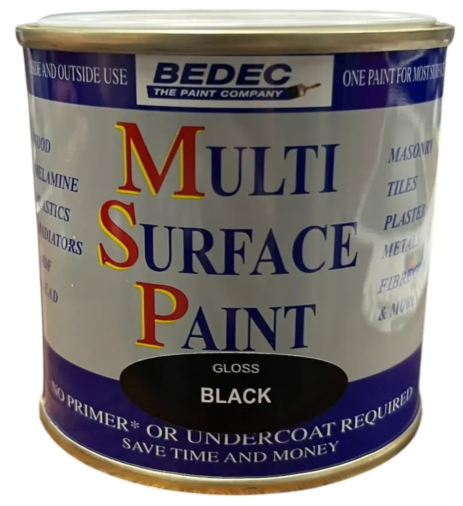 Bedec Multi Surface Paint Gloss Black 250ml