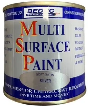 Bedec Multi Surface Paint Satin Silver 250ml