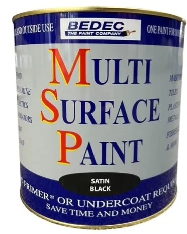 Bedec Multi Surface Paint Satin Black 250ml