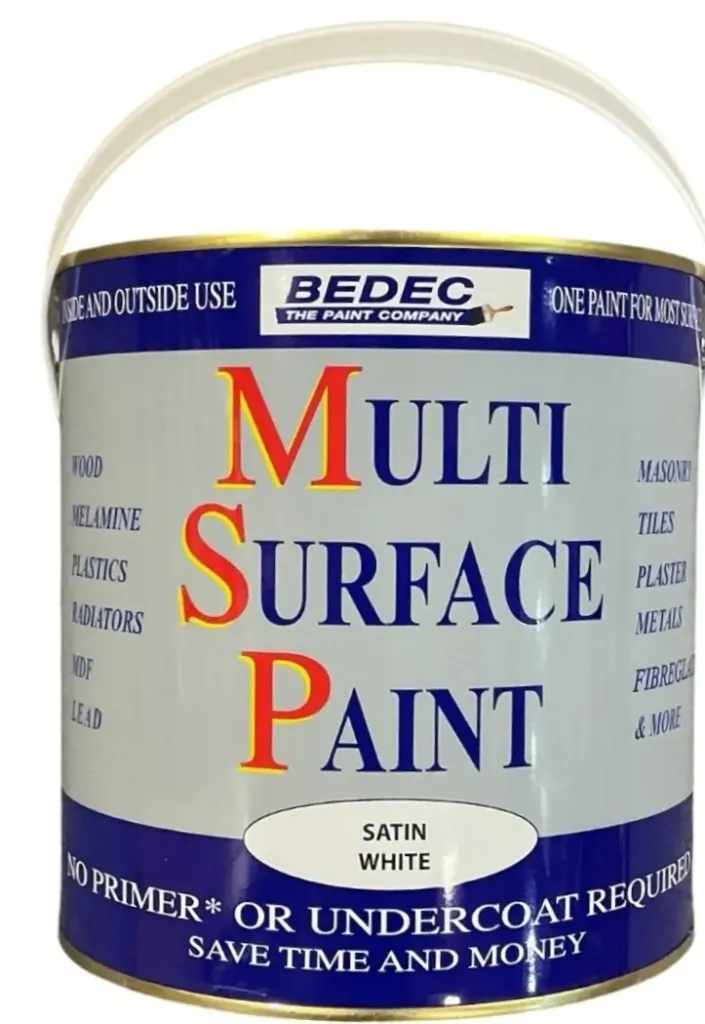 [96961] Bedec Multi Surface Paint Satin White 250ml