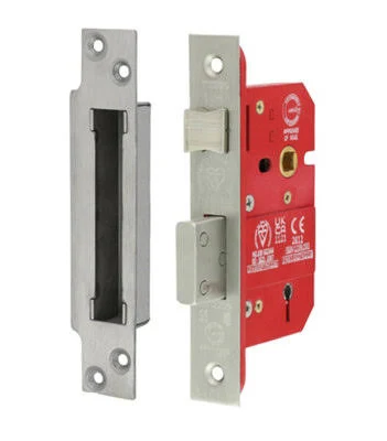 [114458] Sichern BS3621 5 Lever Sash Lock CE/Certifire/FD, 76mm - Satin Stainless