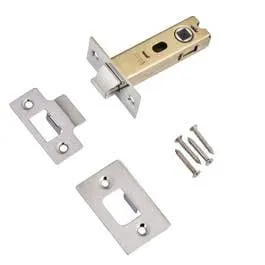 Sichern Architectural (H/D) Tubular Latch Bolt Through CE Certified (Dual Finish Plate), 100mm - Chrome/ Satin Chrome