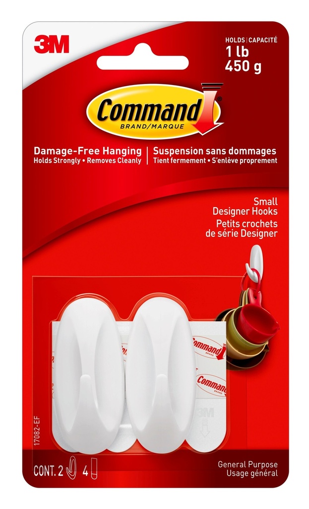 Command Designer Small Hooks 450g (2 Pack) 17082