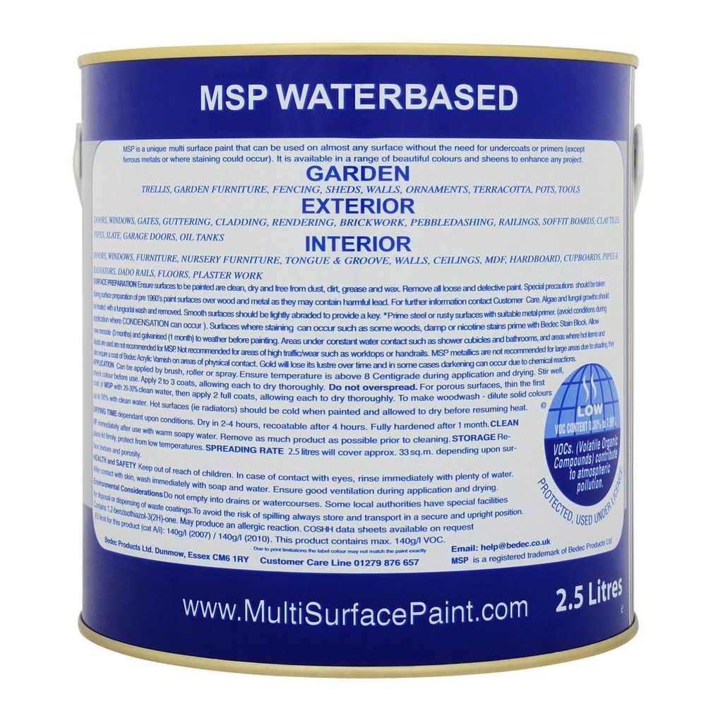 Bedec Multi Surface Paint Satin Satin Black 2.5L
