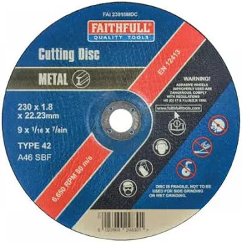 Faithfull Depressed Centre Stainless Steel Cutting Disc 230 x 1.8 x 22.23mm