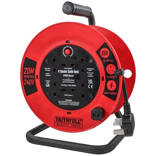[XMS26CR20M] Faithfull 20m Cable Reel 13A