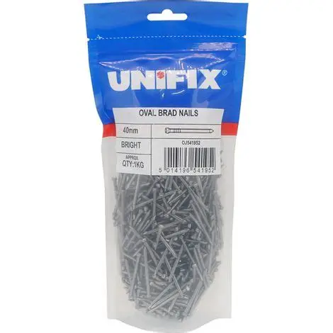 Unifix Bright Oval Brad Nails - 100mm (1kg Bag)