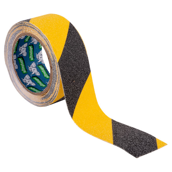 50mm x 5m Non-Slip Tape Black & Yellow Rhino