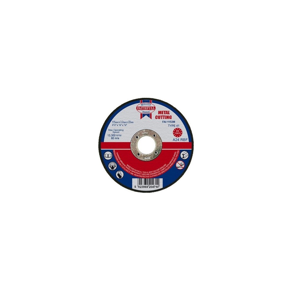Faithfull Metal Cut Off Disc 115 x 3.2 x 22.23mm