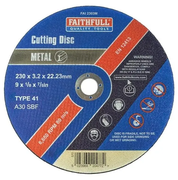 [FAI2303M] Faithfull Metal Cut Off Disc 230 x 3.2 x 22.23mm