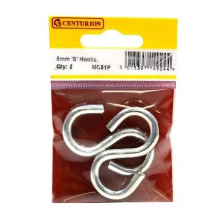 Centurion 5mm ZP 'S' Hook (2 Pack)
