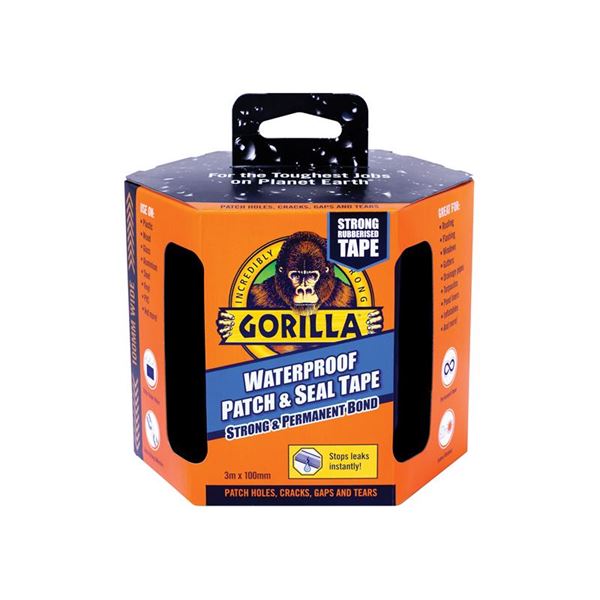 [95432] Gorilla Waterproof Patch & Seal Tape Black 100mm x 3m