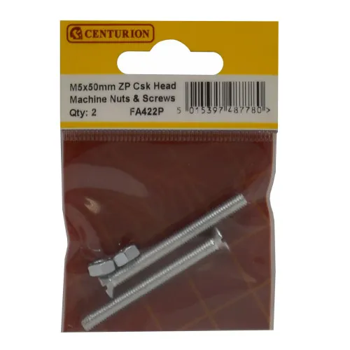 [FA422P] Centurion M5 x 50mm ZP Machine Screws & Nuts (8 Pack)