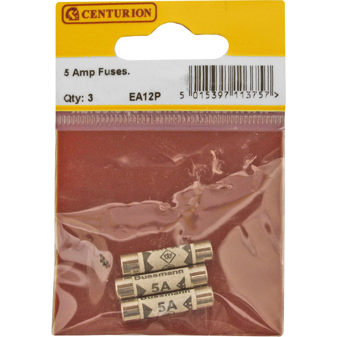Centurion 5 Amp Fuses (Pack of 3)