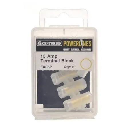 Centurion 15 Amp Terminal Block - 6 Way
