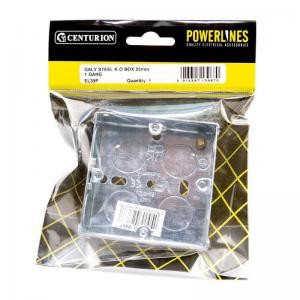 Centurion 1 Gang 25mm Deep Galvanised Steel Box