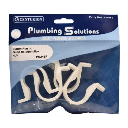 Centurion 32mm Plastic Snap Fix Pipe Clips (Pack of 4)