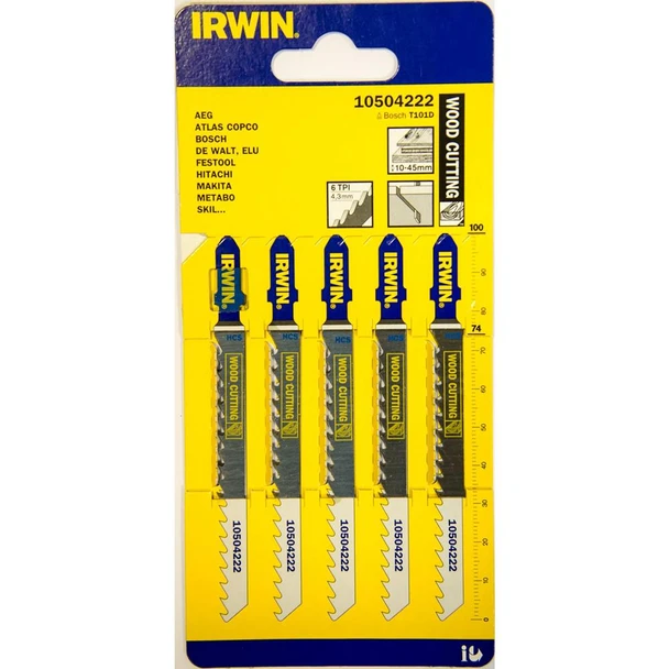 Irwin Wood Jigsaw Blades (5 Pack) T101D