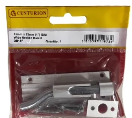 Centurion Necked Barrel Bolts, Aluminium, 25mm x 75mm