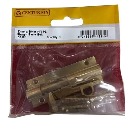 Centurion 63mm x 25mm PB Straight Barrel Bolt