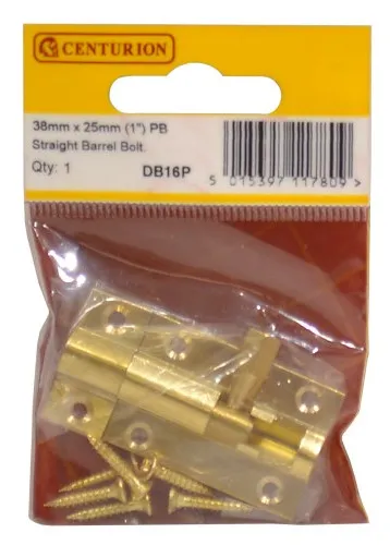 Centurion 38mm x 25mm (1”) Pb Straight Barrel Bolt