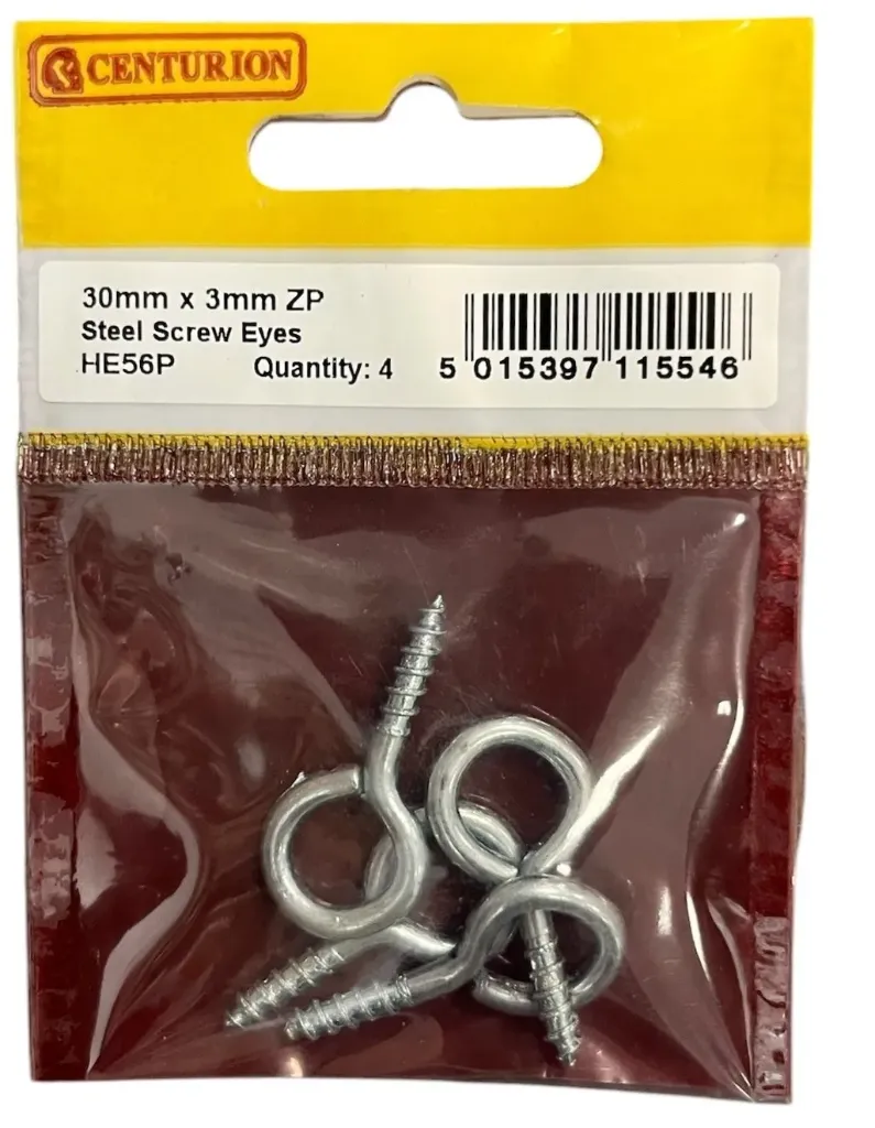 Centurion 30mm Zinc Steel Screw Eyes