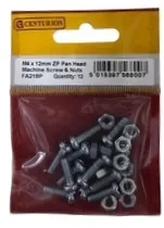 [FA219P] Centurion M5 x 12mm Machine Screws & Nuts -  Zinc Plated - (10 Pack)