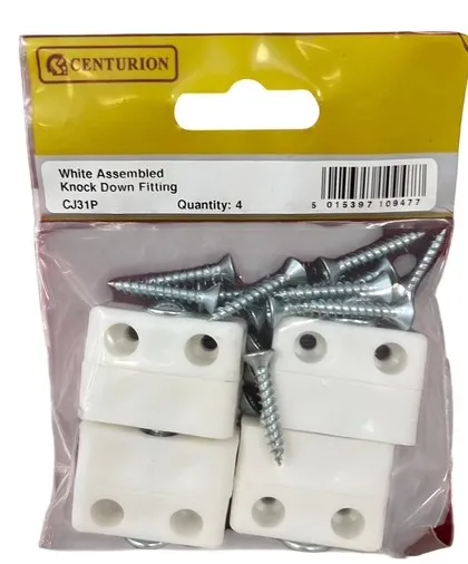 Centurion White Assembled Knock Down Fittings (pack Of 4)