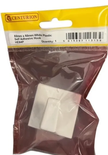 Centurion 50mm x 50mm Plastic Self Adhesive Hook