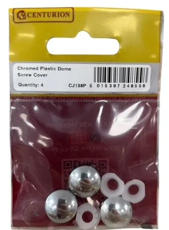 Centurion Chromed Plastic Dome Screw Cover (Pack of 4)