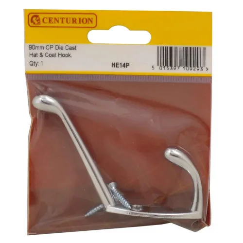 Centurion Chrome Die Cast Hat & Coat Hooks