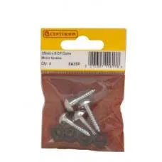 Cen 25mm X 8 Electro Brass Dome Mirror Screws (pack Of 4)