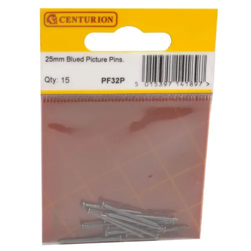 Centurion 25mm Blued Picture Pins (Pack of 15)