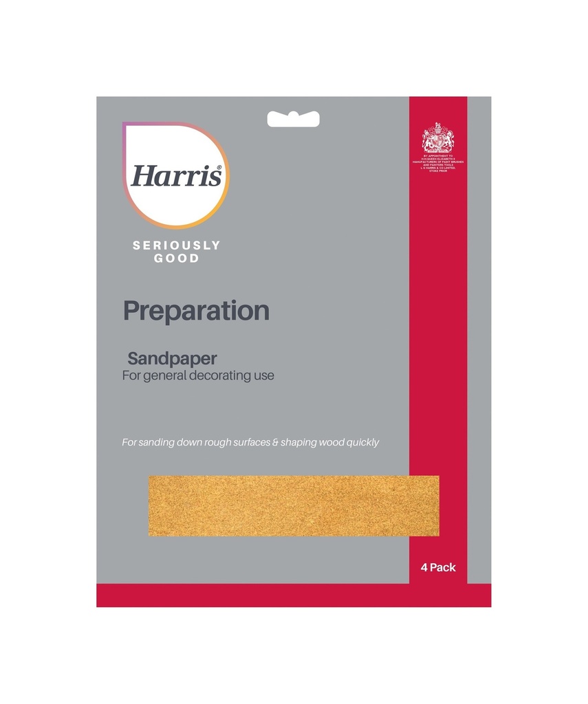 [102064317] Harris Seriously Good - Extra Fine Sandpaper 4 Pack
