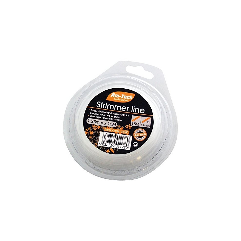 15m X 1.25mm Clear Strimmer Line