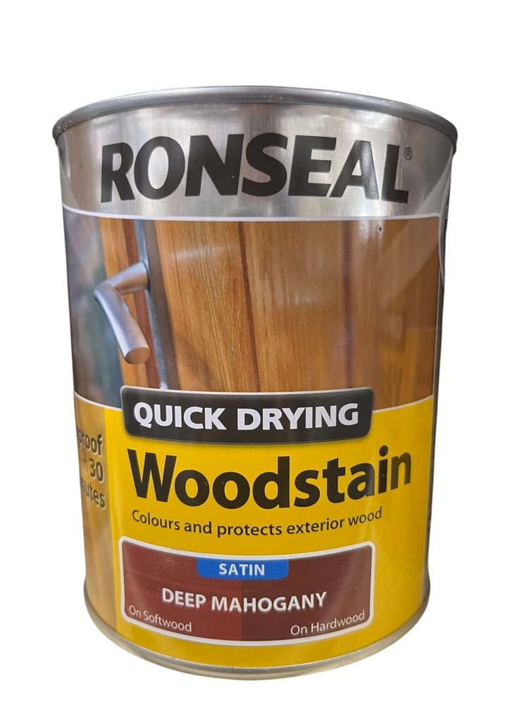 Ronseal Quick Drying Woodstain Satin Deep Mahogany 750ml