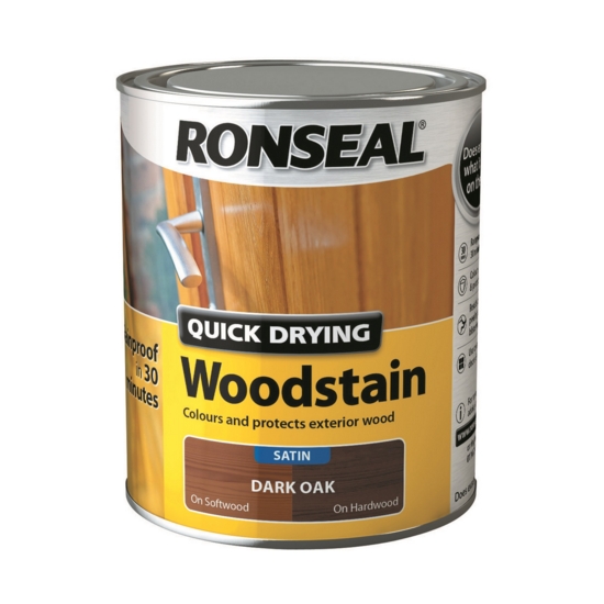 Ronseal QD Woodstain Satin Dark Oak 750ml