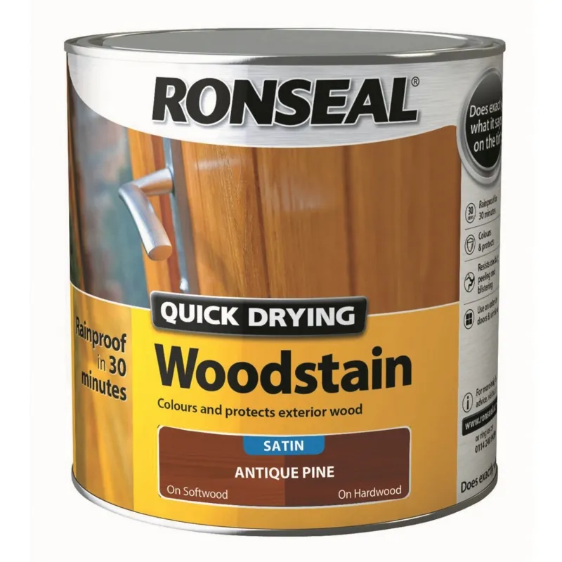 Ronseal Quick Drying Woodstain Satin Antique Pine 2.5L