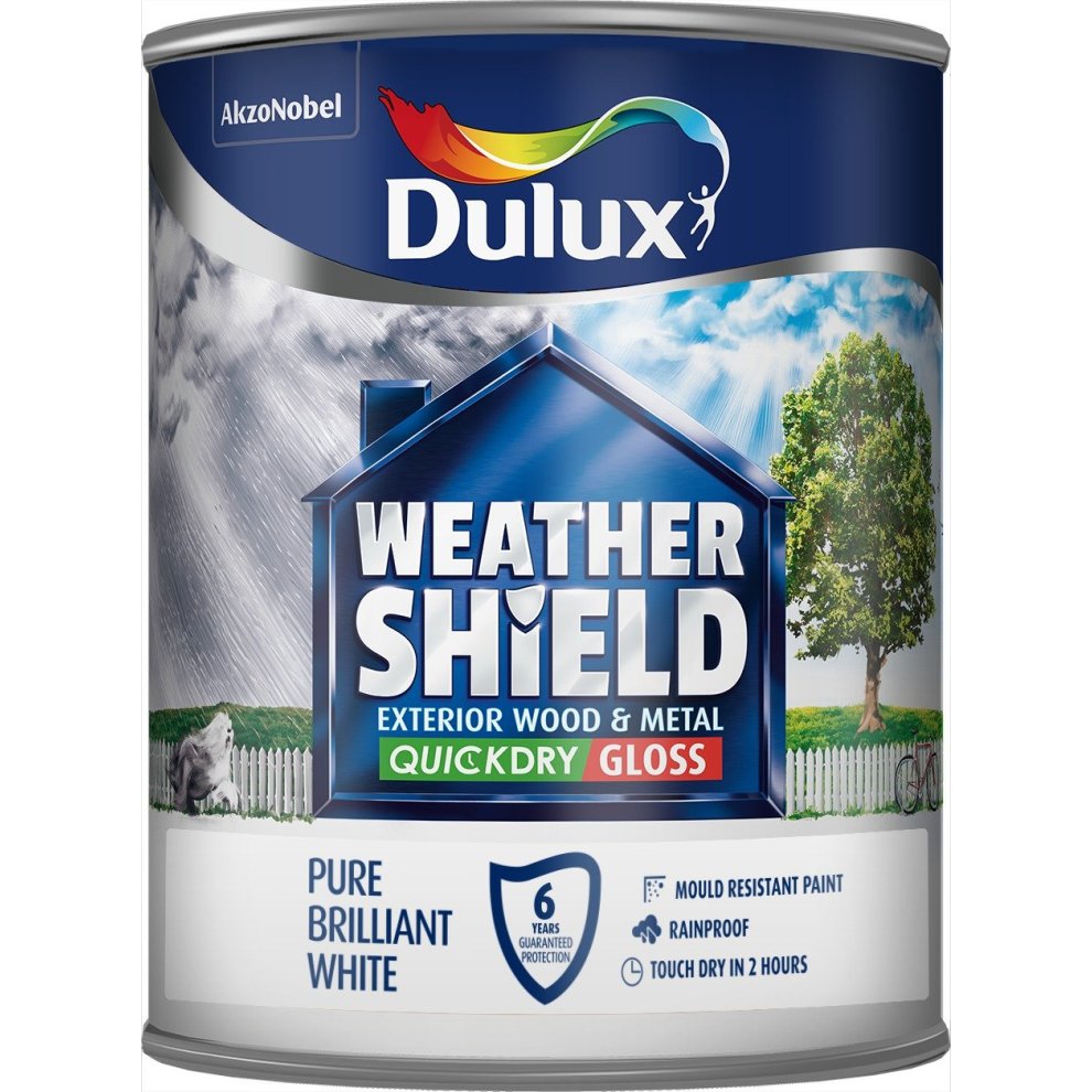 Dulux Retail Weathershield QD Gloss Pure Brilliant White 750ml