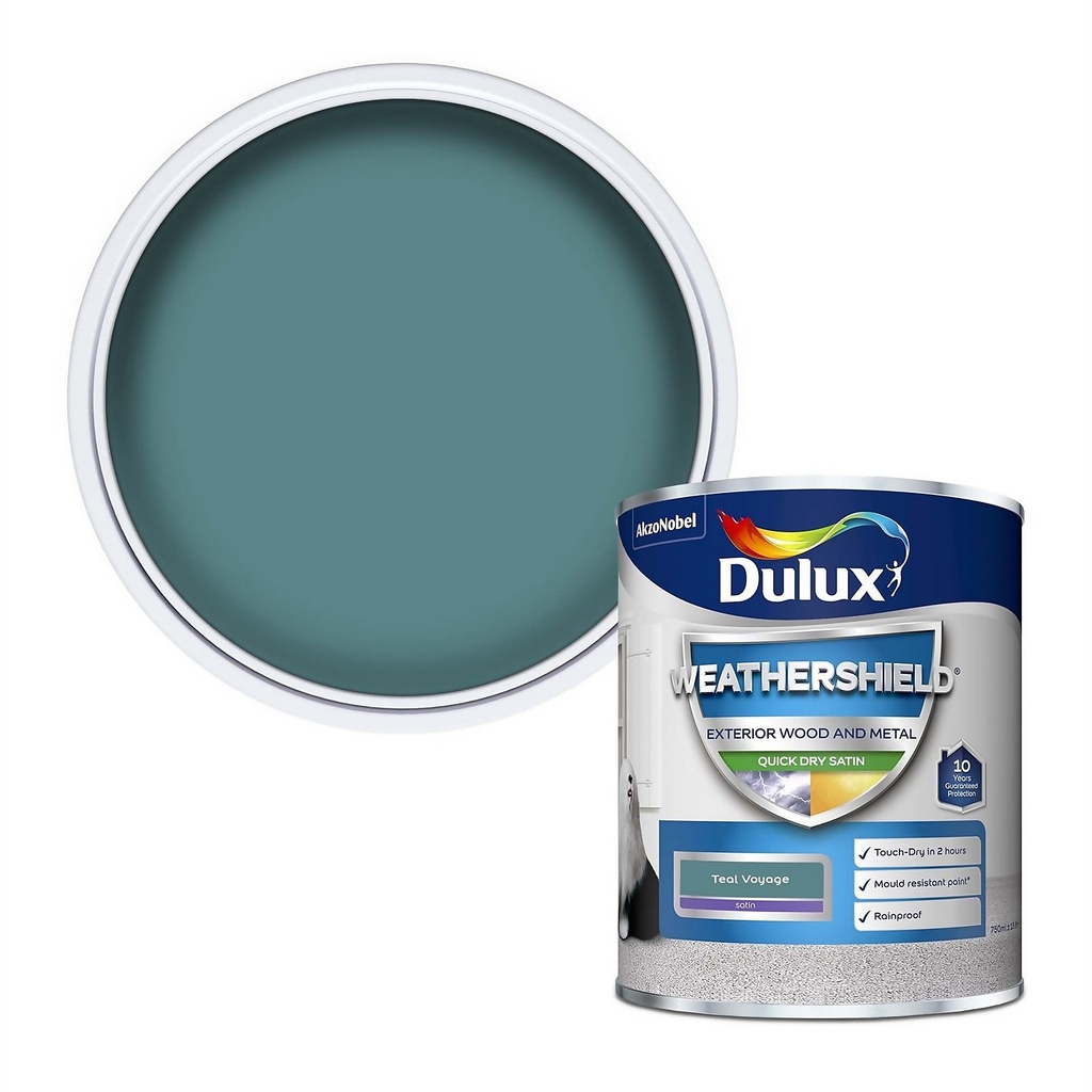 Dulux Weathershield QD Satin Teal Voyage 750ml