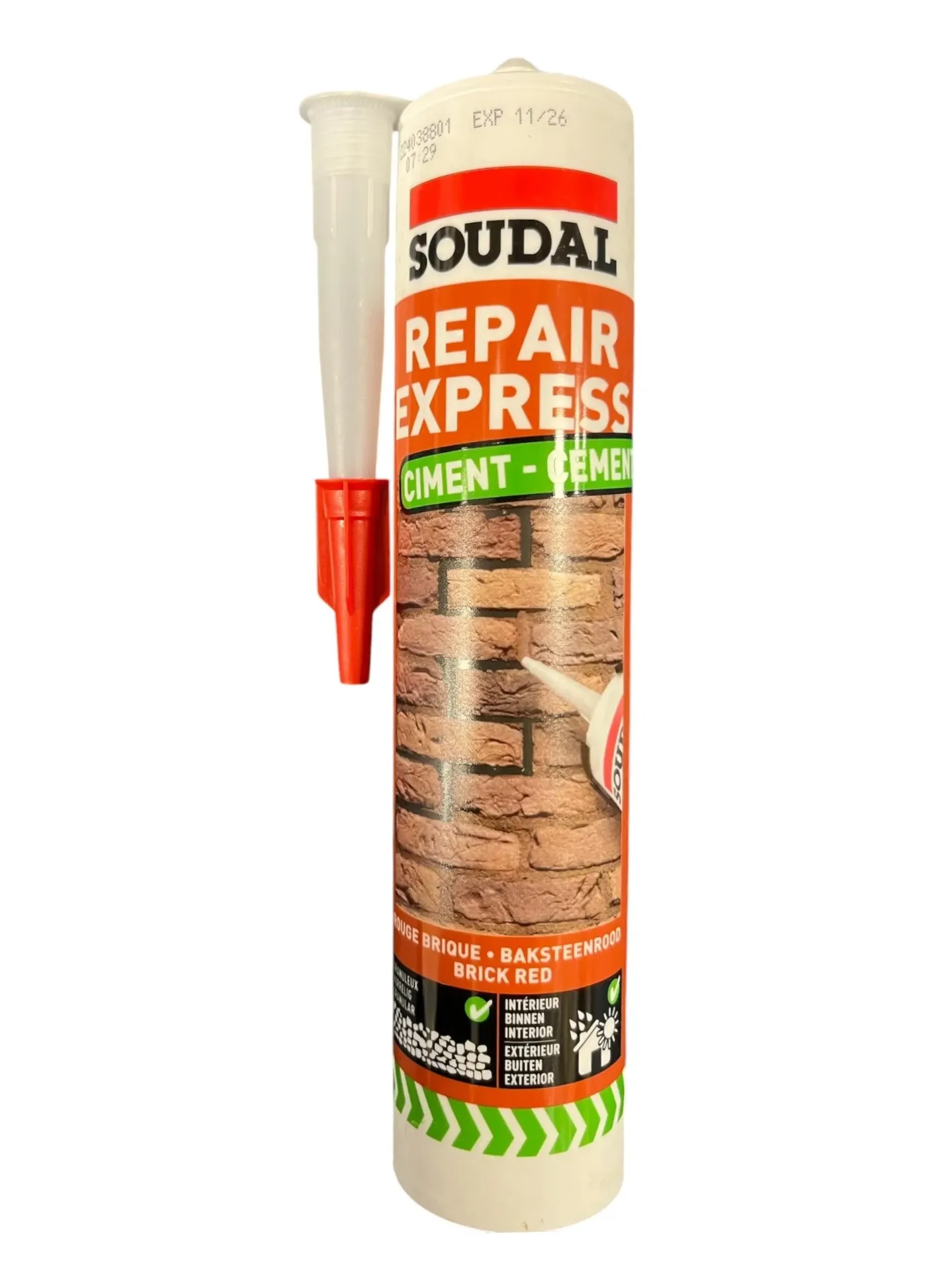 Soudal Repair Express Cement - Brick Red (290ml)